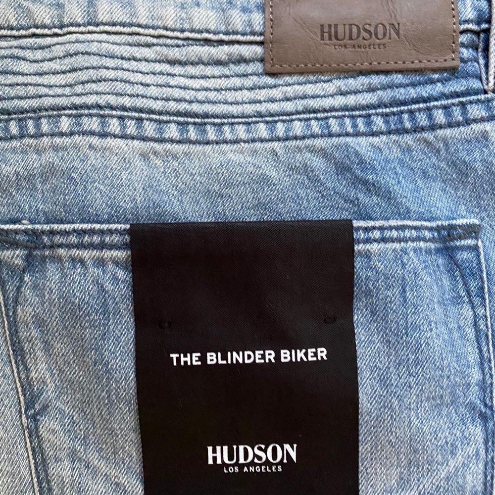 HUDSON MENS JEANS “BLINDER BIKER”.  SZ. 38